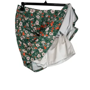Loukeith Women Floral Print Green Skort Athletic‎ Golf Tennis Skirt Size L thumbnail 10