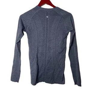 Lululemon Swiftly Tech Long Sleeve Shirt Embroided Gray Womens 6 thumbnail 2