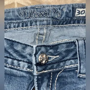 EUC Miss Me Boot Cut Jeans with Cross Embellishment size 30 x 30 thumbnail 6