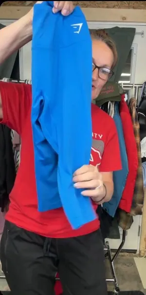 Gymshark Vibrant Blue High-Waist above the knee shorts thumbnail 1