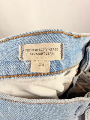 Madewell The‎ Perfect Vintage Straight Jean in Distressed Blue Size 24 thumbnail 7