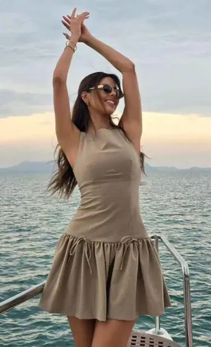 Zara dress mini sleeveless pleated skirt bodycon casual bow corset inspired thumbnail 1