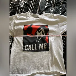 GHOST FACE “Call Me” Oversized Graphic Tee Unisex T-Shirt Adult Sz L EUC thumbnail 5