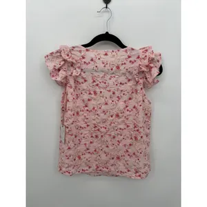 Fair Haven Pink Floral Top Size M NWT‎ Ruffle Coquette Feminine Crinkled Blouse thumbnail 2