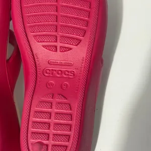 Crocs Meleen Twist Pink White Strappy Wedge Slide Sandals Womens 9 thumbnail 5