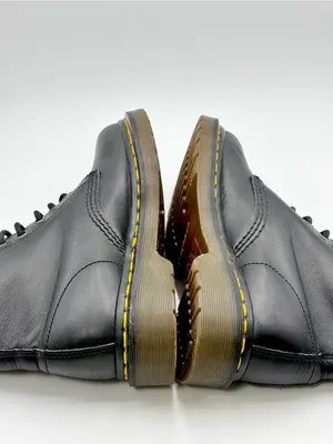 Dr. Martens Black Leather 8-Eye Lace-Up Boots with Yellow Stitching thumbnail 6