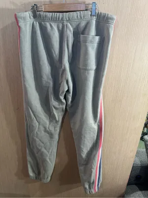 Uniqlo Grey Sweatpants with Pink & Navy Side Stripes Size Large thumbnail 3