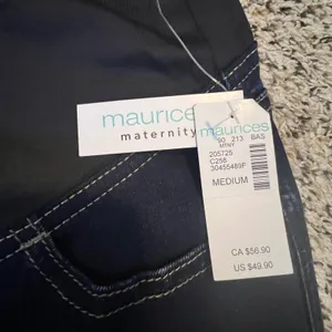 Maurices Maternity Skinny Jeans Dark‎ Wash Full Belly Band Blue Size Medium NWT thumbnail 2