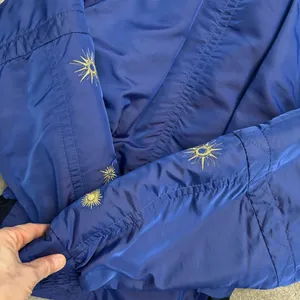 Roffe Vintage Metallic Belted Ski Skiing Jacket w/ Sunburst Pattern Women’s 90’s thumbnail 6