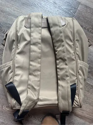 Tutilo New York Tan Khaki Nylon Backpack Tote Bag thumbnail 4