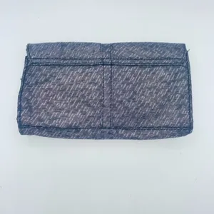 Lancome Silver Metallic Woven Fold-Over Magnetic Snap Button Clutch Wallet Purse thumbnail 8