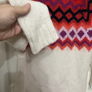 AERIE Wool Laine Blend Fair Isle Oversized Turtleneck‎ Long Sleeve Sweater XS thumbnail 4