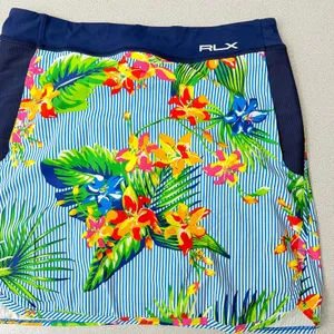RLX Ralph Lauren Floral Skort Small Blue Multi Tropical Colorful Golf Tennis thumbnail 5