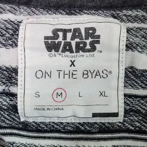 Star Wars Black and White Print Baseball Tee Size Medium Women's Star Wars Top thumbnail 6