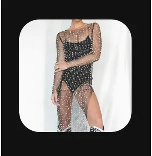Boutique Rhinestone and Pearl Mesh Dress thumbnail 5