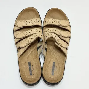 Clarks Leisa Cacti Q Women's Size 8N Sandals Leather Beige Slide thumbnail 4