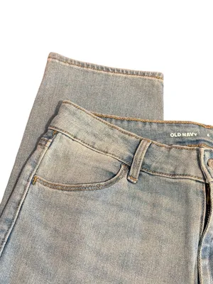 Old Navy High Rise Wow Straight Jeans Light Blue Denim Size 6 Short NWT School thumbnail 2