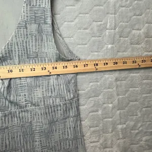 Patagonia Tank Top Large Blue White Ruched Athletic Nylon‎ Spandex Outdoor Hike thumbnail 5