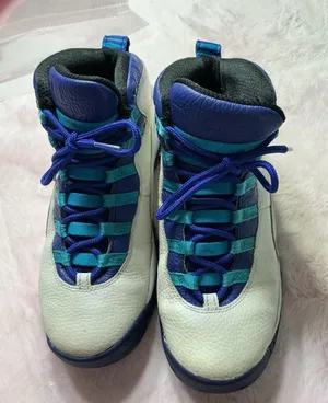 Jordan Kids White, Royal Blue & Teal High-Top Sneakers b78 thumbnail 1