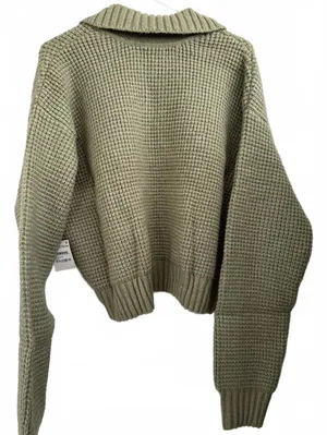 PacSun LA Hearts Gabriela Waffle Knit Collared Sweater Green NWT XL thumbnail 4