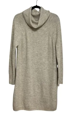 NEW LOFT Cowl Neck Soft Lightweight Sweater Dress in Ivory / Off White - Size M thumbnail 1