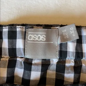 ASOS Cold Shoulder Black & White Plaid Long Sleeve Top thumbnail 6