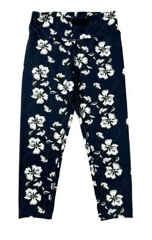 Sam Edelman‎ Navy Blue White Floral Crop Leggings Size Medium thumbnail 1