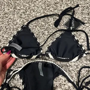 Black and white striped crotchet bikini thumbnail 5