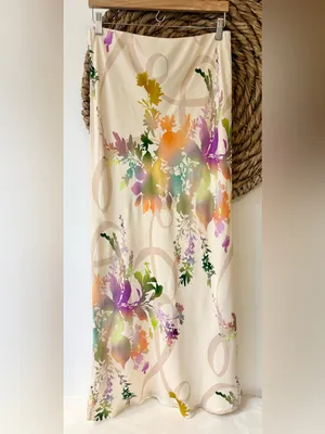 Nwt Anthropologie The Tilda Maxi Slip Skirt Pearl/Nacr Sz Medium thumbnail 3