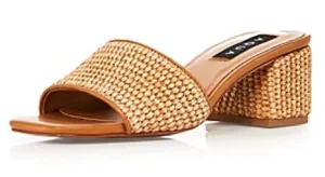 Aqua Women's Suri Raffia Woven Slide Block Heel Sandals size 8 thumbnail 1