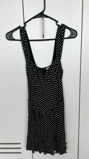 Reformation Black & White Polka Dot Dress thumbnail 5