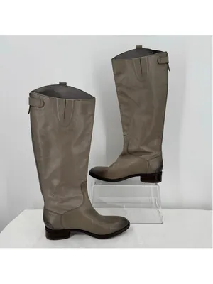 Sam Edelman Gray Penny Riding Boots Genuine Leather Equestrian Size 37.5/7 thumbnail 2