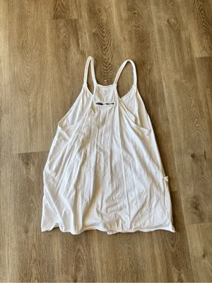 Free People Movement Hot Shot Mini Dress Womens Medium White Racerback Pockets thumbnail 5