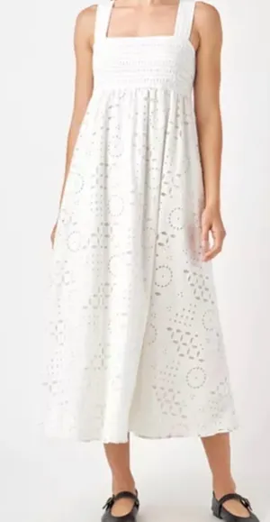 English Factory EUC Broderie Anglaise White Eyelet Maxi Dress thumbnail 1