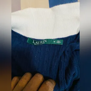 Ralph Lauren Navy and White Knit Top thumbnail 4