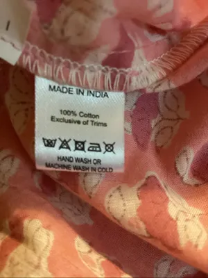 Marea Pink Floral Block Print Cotton Blouse size medium thumbnail 8
