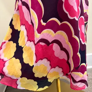 Harold's Pink Floral Silk Blend Halter Midi Dress Size 4 Retro Psychedelic Pinup thumbnail 7