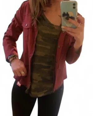 Thread and Supply Dark red cargo jacket  thumbnail 1