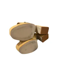 Lottini Italy Biscotto Beige Leather Suede Platform Slide Sandals Gold Buckle 10 thumbnail 10