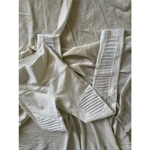 ALO Yoga White High-Waist Moto Ribbed Leggings thumbnail 4