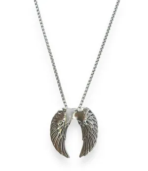 Angel Wings Pendant Necklace for Men Women Streetwear Punk Hip Hop Unisex Style thumbnail 1