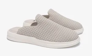 NWOT Lusso Cloud Pelli Waffle Knit Mules Slippers Gray White Women's Size 7 thumbnail 1