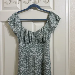 Abercrombie & Fitch Sage Green Floral Maxi Dress Summer Spring thumbnail 2