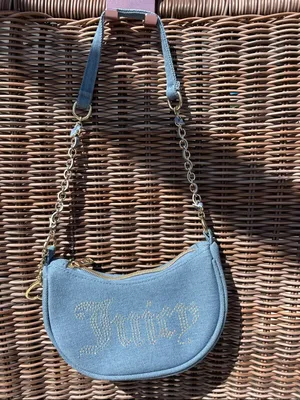 Juicy Couture Kids Mini Blue Denim Hobo Bag thumbnail 1