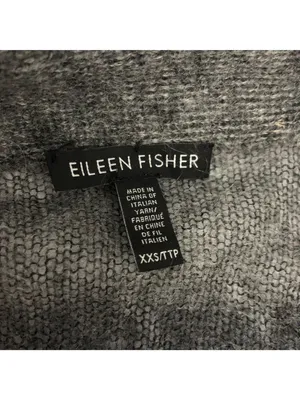 Eileen Fisher Womens Open Front Gray & Black Cardigan XXS Mohair Alpaca Blend thumbnail 4