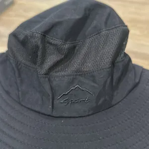 Black Wide Brim Hat - Womens sun hat with air filtering mesh thumbnail 3