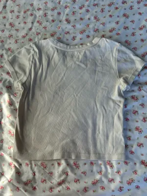 Brandy Melville Cream Short-Sleeve Tee with Whimsical Graphic thumbnail 4