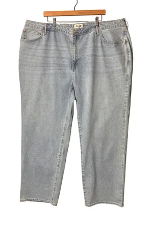 Seven7 Women Loose Straight Jean 24W Light Blue High Rise Classic Minimalist thumbnail 1