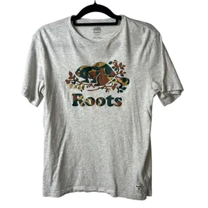 Roots camo graphic print t-shirt women’s size XS‎ thumbnail 1