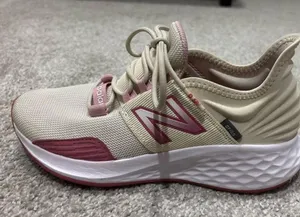 Figs New Balance Women's Roav V1 Cream and Pink Sneakers thumbnail 1